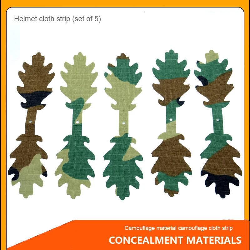 5PCS/Set Ghillie Set Gilly Hunting Suits Geely Clothing Camouflage Auxiliary Cloth Strip Clothing Hidden Helmet Cloth Strip Yout