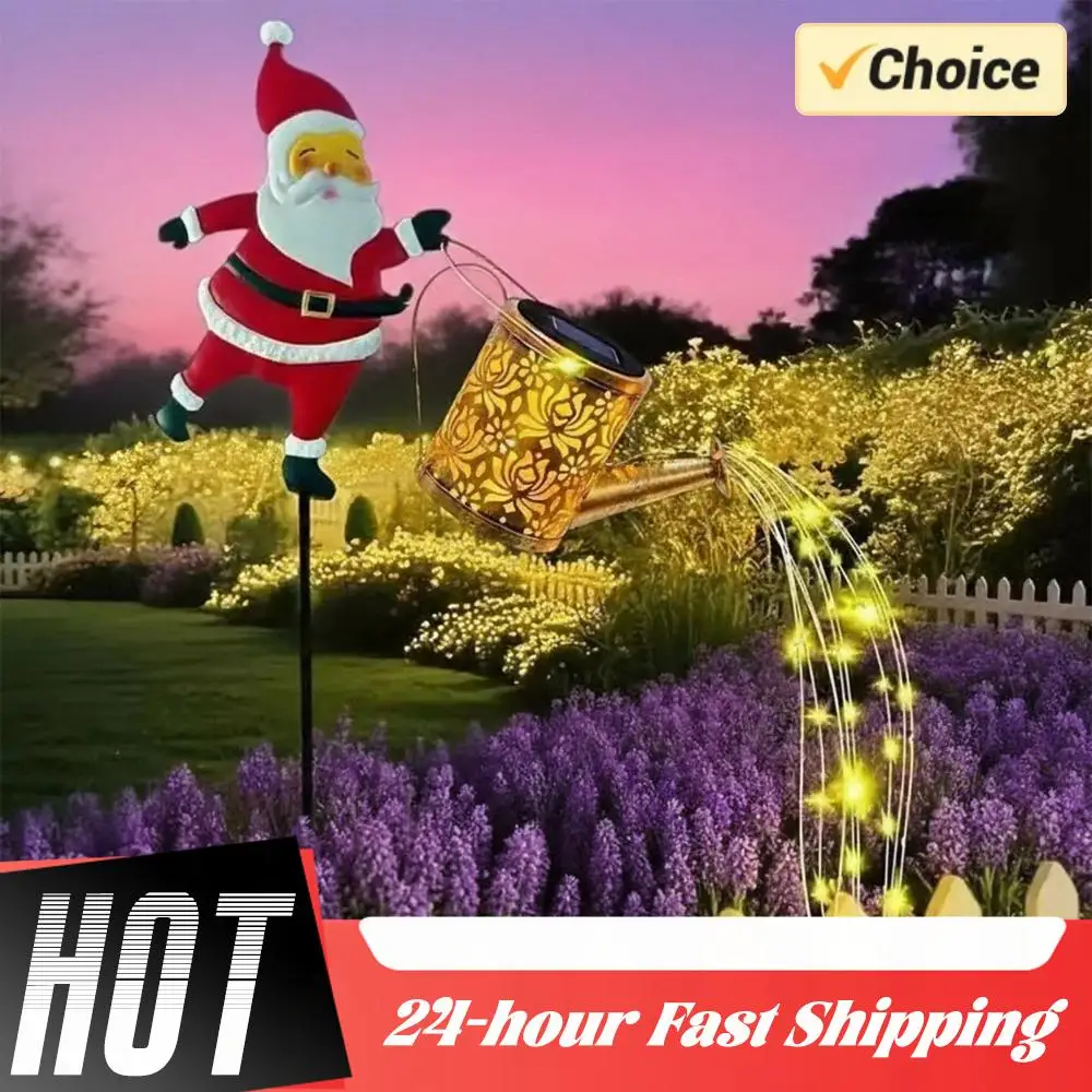 Weihnachten Santa Solar Wasserkocher Lichter Garten Rasen Hof Santa Claus Wasserkocher Boden Lampe Led Nachtlicht Outdoor Decor Gartenarbeit Geschenk
