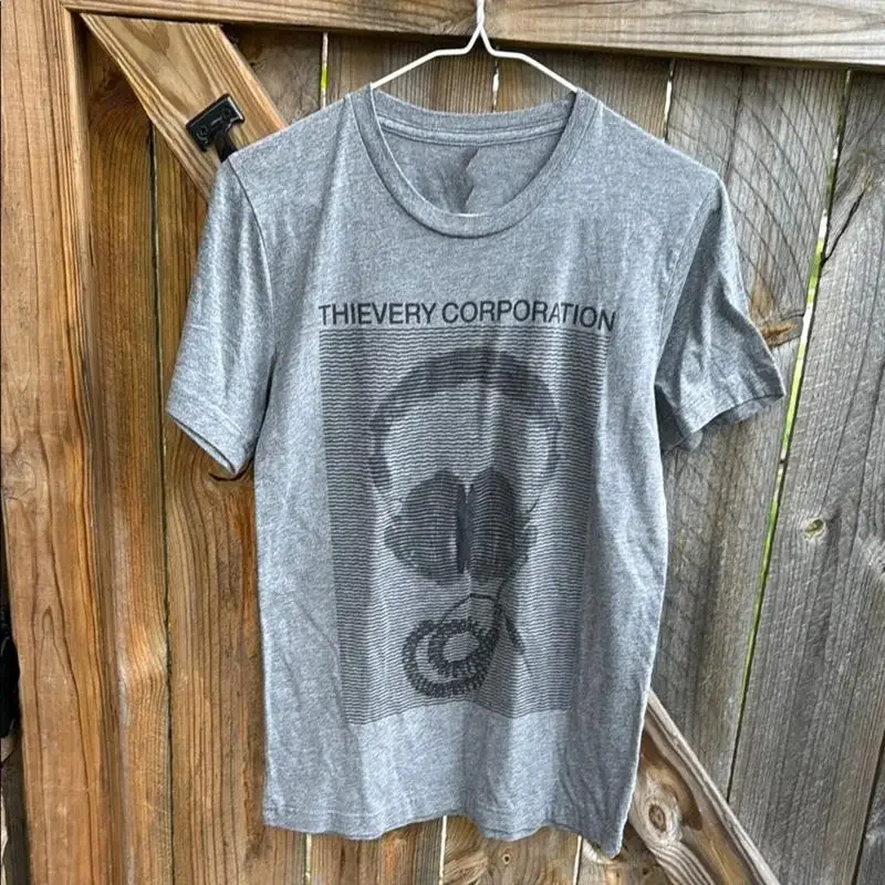 Camiseta gris de la banda Thievery Corporation, talla completa S 5Xl