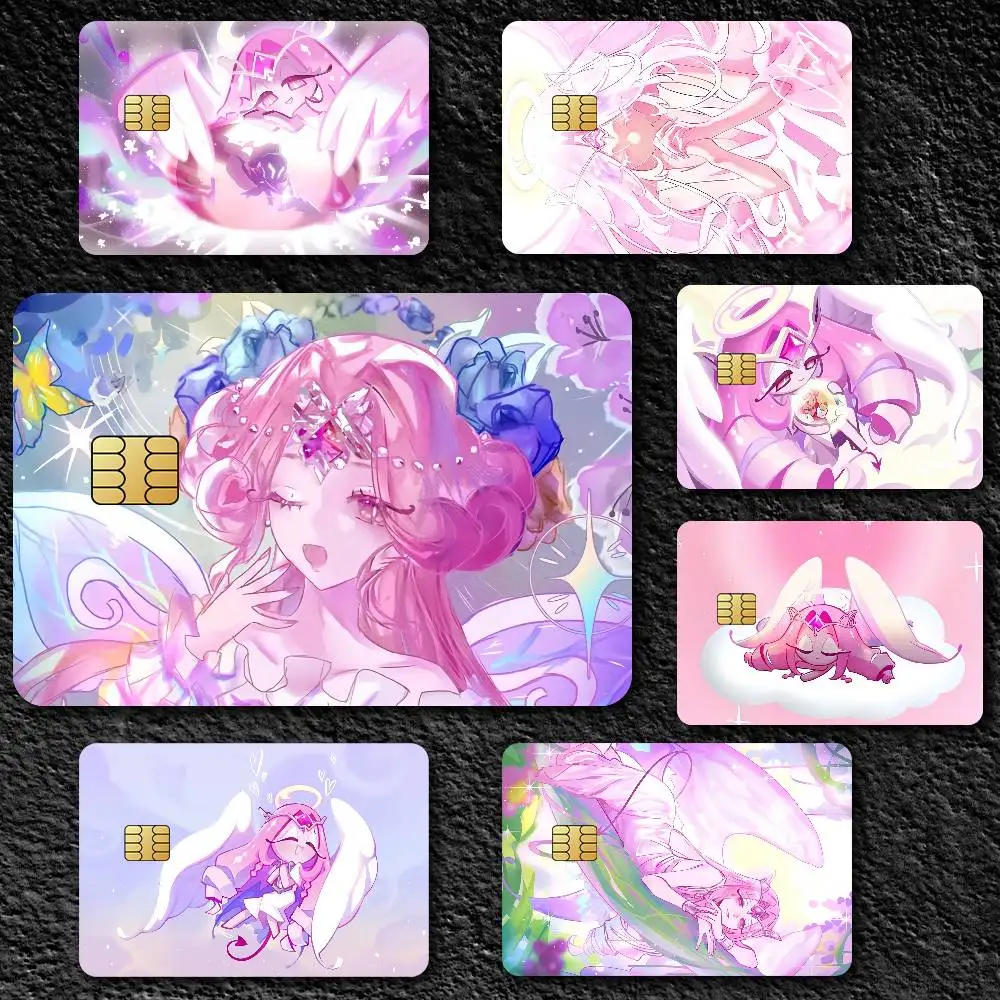 Cute Game Eternal Sugar Cookie Waterproof Film skin Cover 4PCS Credit Card stickers Debit Front Decoration Commuter Pass