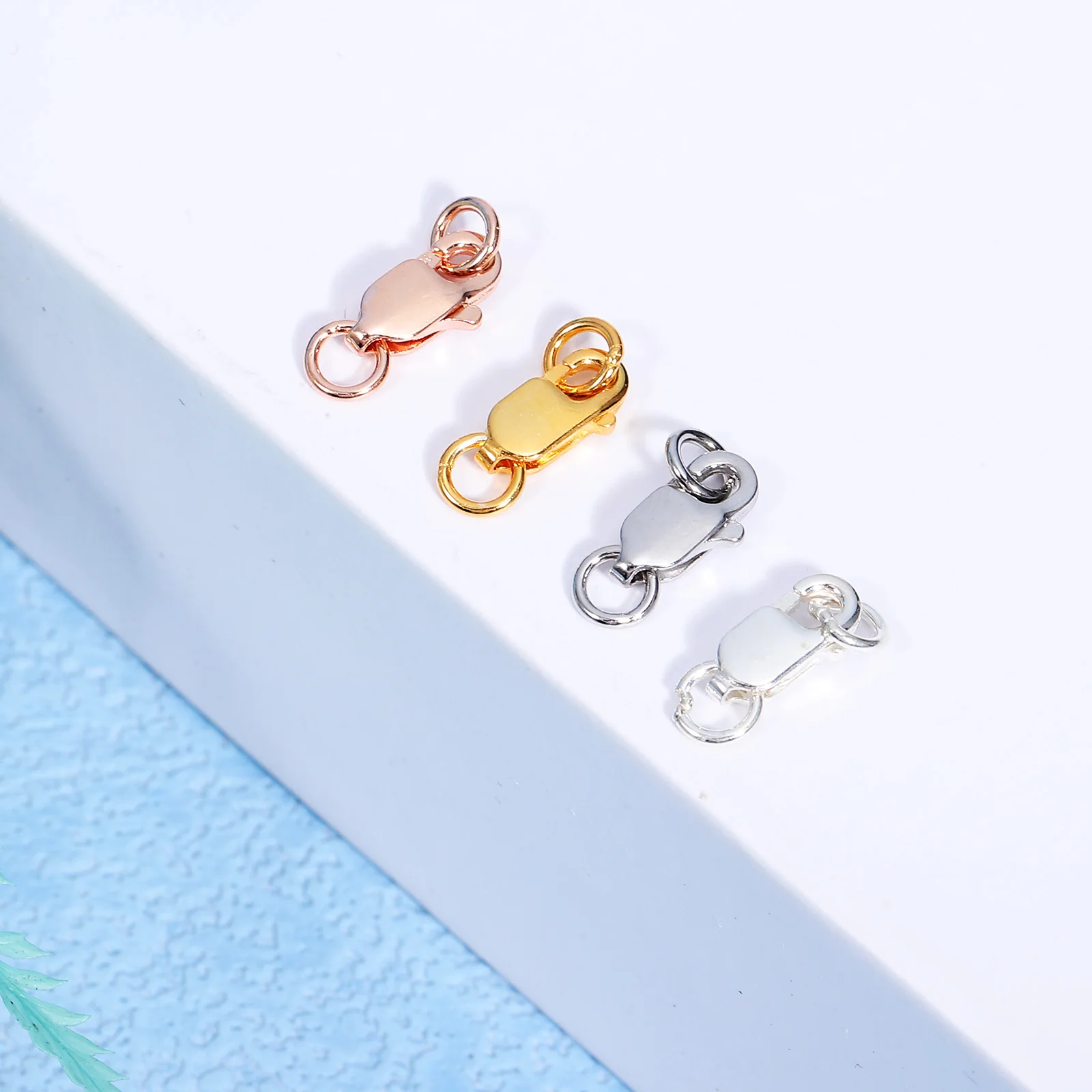 

4pcs Bracelet Clasps 8mm Silver Gold Rose White Jewelry Making Necklace Repair Kit Lobster Clasp Sterling Silver