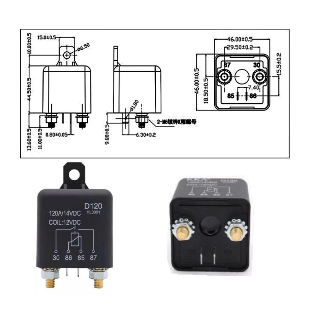 Relé de alta corrente do carro, modificação da fonte de alimentação por um longo tempo, 12V, 24V, 120A, 200A, 250A, DC Start