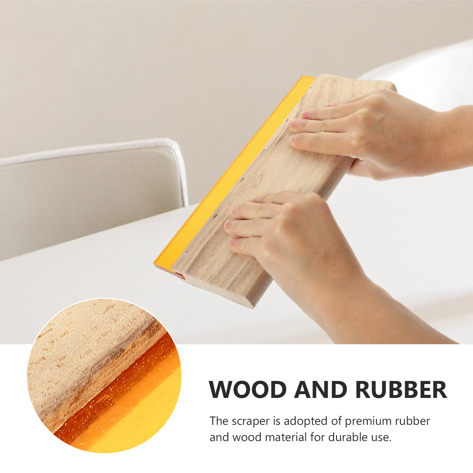 High Performance Screen Printing Scraper Wooden Handle Rubber Blade for Graphic Textile Printing T Shirt Poster Tote Bag Home