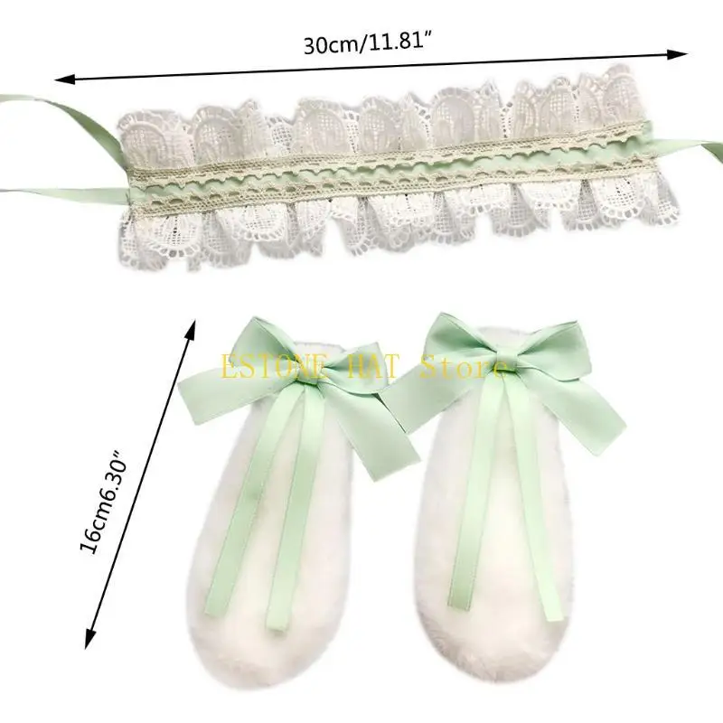 49mf Sweet en dentelle Bande bandoulière Détachable en peluche Rabbit Eaure cerce