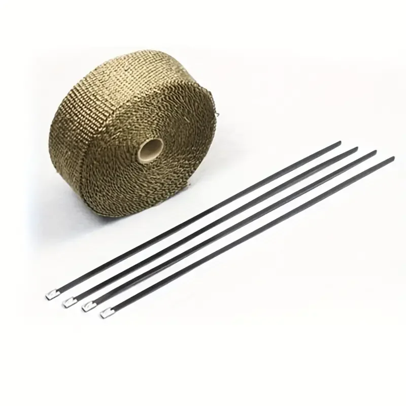 1 goldenes Auspuffrohr-Heizband, 5m lang, geeignet für alle Motorräder und Installation