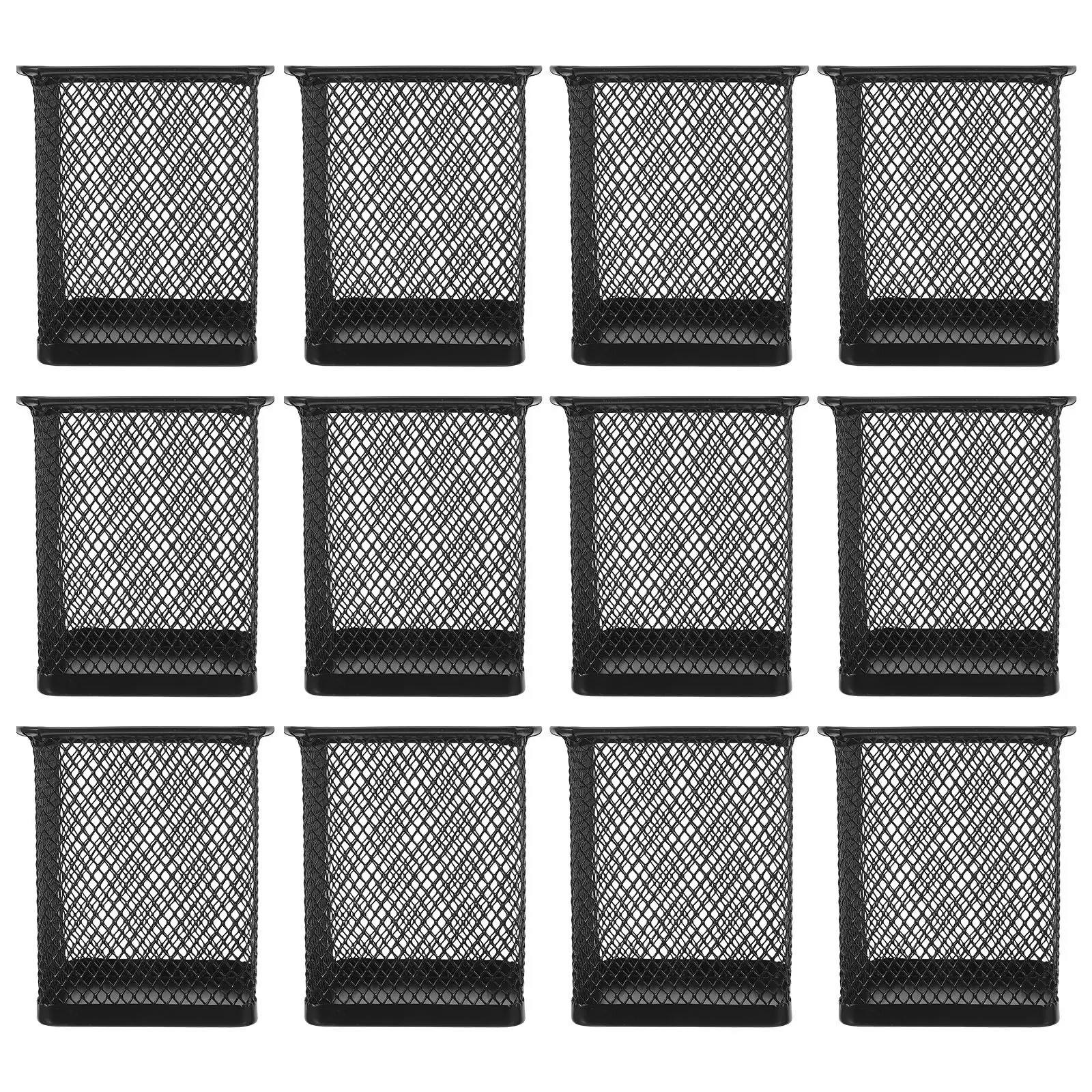 12pcs-black-iron-bucket-hollow-pen-holder-mesh-metal-desktop-organizer-for-office-classroom-tabletop-storage-supplies