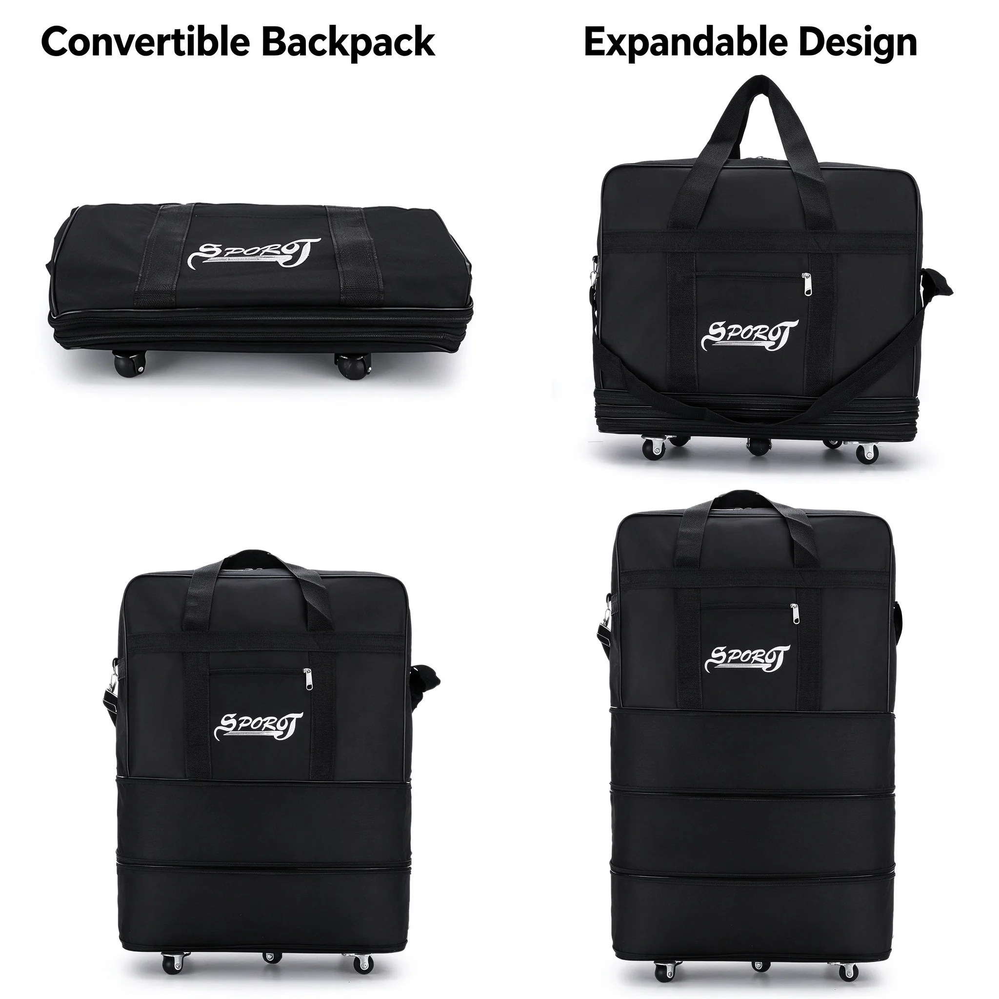 Foldable Rolling Luggage Bag - Borsa da viaggio pieghevole extra large,