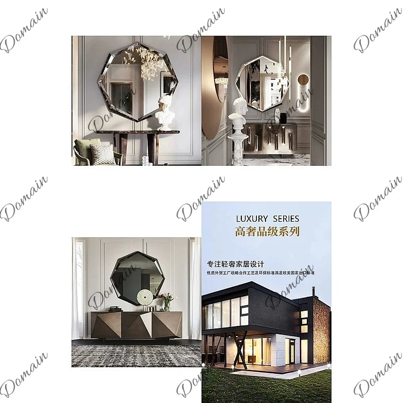 Vintage European Princess Square Wall Mirror, Luxury Nordic Bathroom Vanity Decorative Mirror