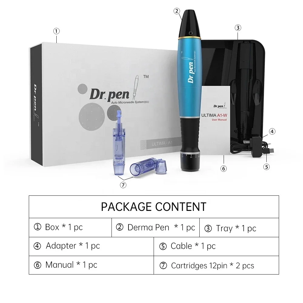 Dr.pen A1 elektrikli Microneedling cilt bakım kalemi cilt damgası kablosuz/kablolu mezoterapi MTS dövme PMU cihazı Ultima-A1 C/W cilt bakımı