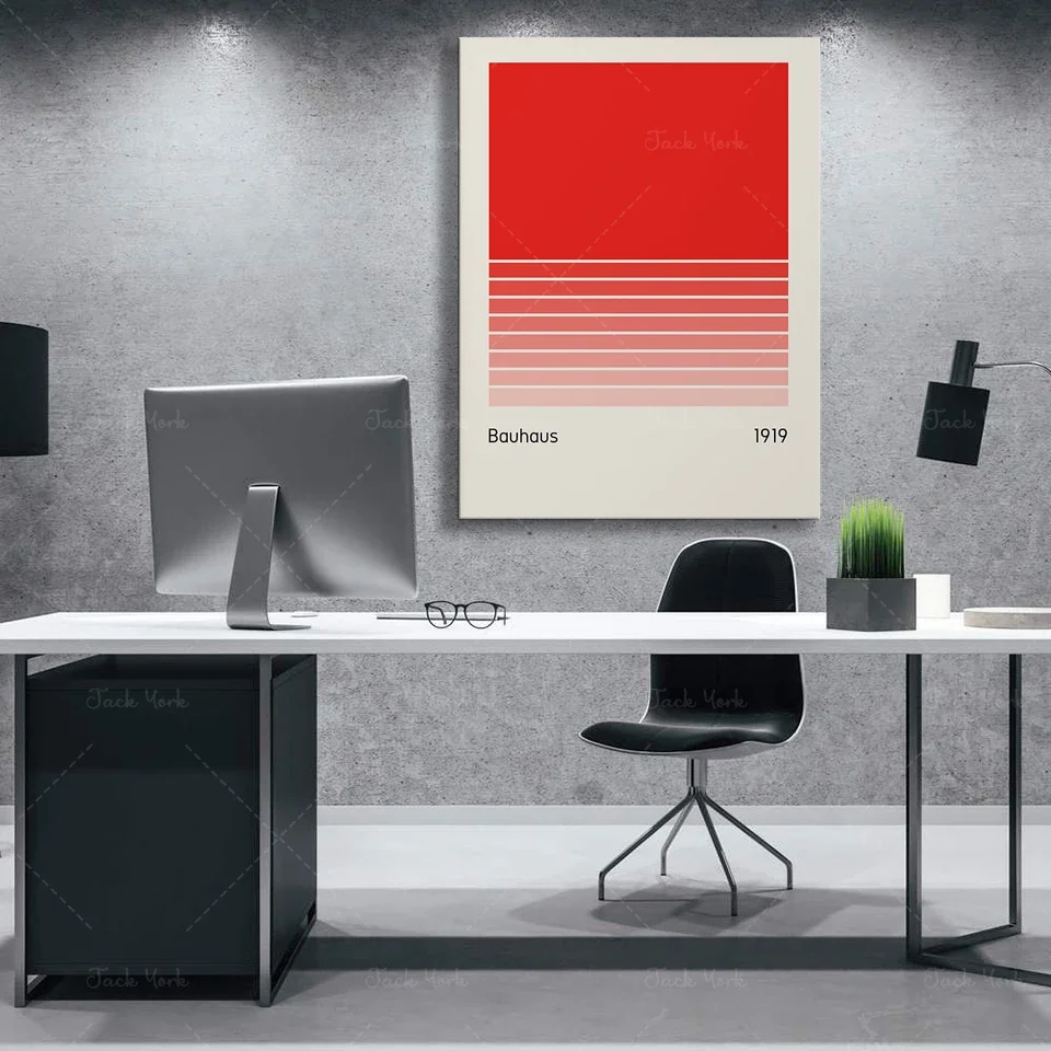 Bauhaus 1919 A Cult Poster In The New Version Fine Art Print Interior Paintings  In The Living Room