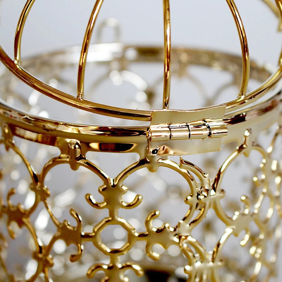 Vintage-Stil Eisen-Vogelkäfig Kerzenhalter Metall-Teelichthalter für Hochzeitstischdekoration und Heim-Mittelstück – Detail 3
