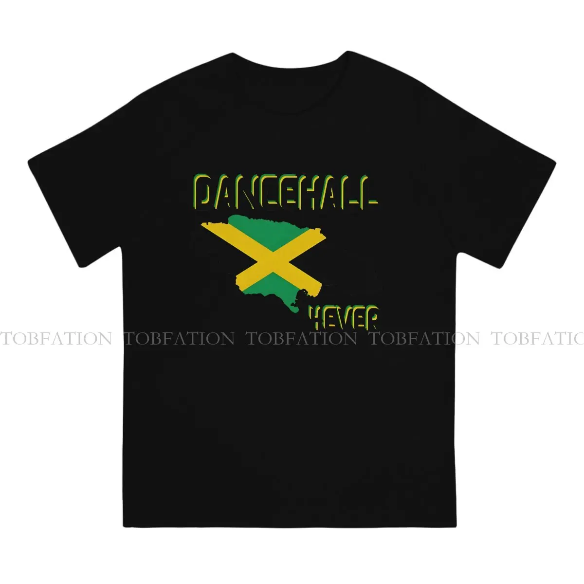 Dancehall Round Collar TShirt Flag Fabric Basic T Shirt Man's