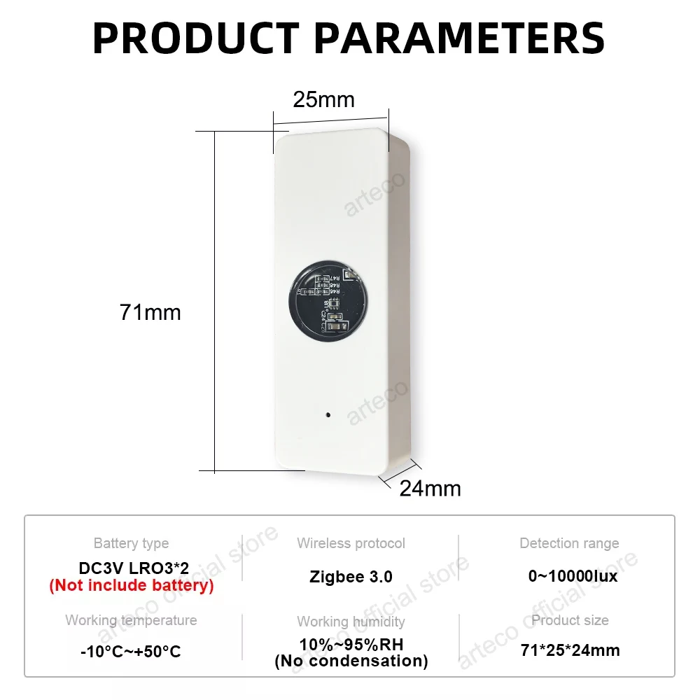 Tuya ZigBee Sensore di luminanza Sensore di luminanza Domotica intelligente Rilevatore di luminosità dell'illuminazione Funziona con dispositivi Smart Life
