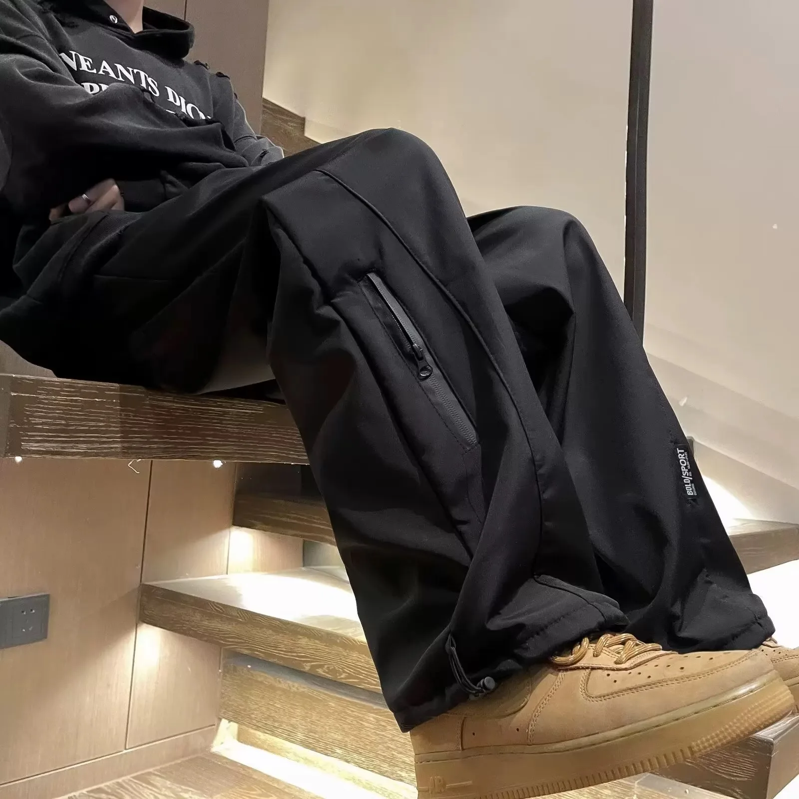 

Thiened Fce Winter Warm Work Trousers Men's Autumn Winter Sports Pants Windproof Waterproof Tee-in-One Utili Pants