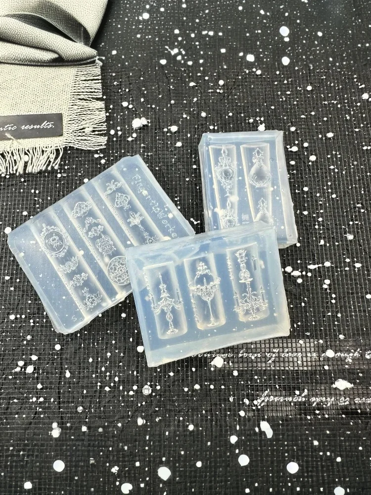 3D Barock Vase Kerzenhalter Silikon Form Nail art Dekoration DIY Transparente Nägel Form Maniküre Vorlagen Für Nägel Handwerk