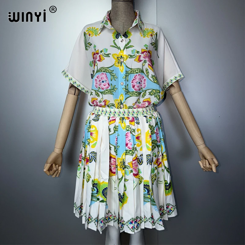 

WINYI Новинка! Модный женский комплект: плиссированное пляжное платье в стиле бохо и пальто-кимоно в пол. Идеально для отпуска.