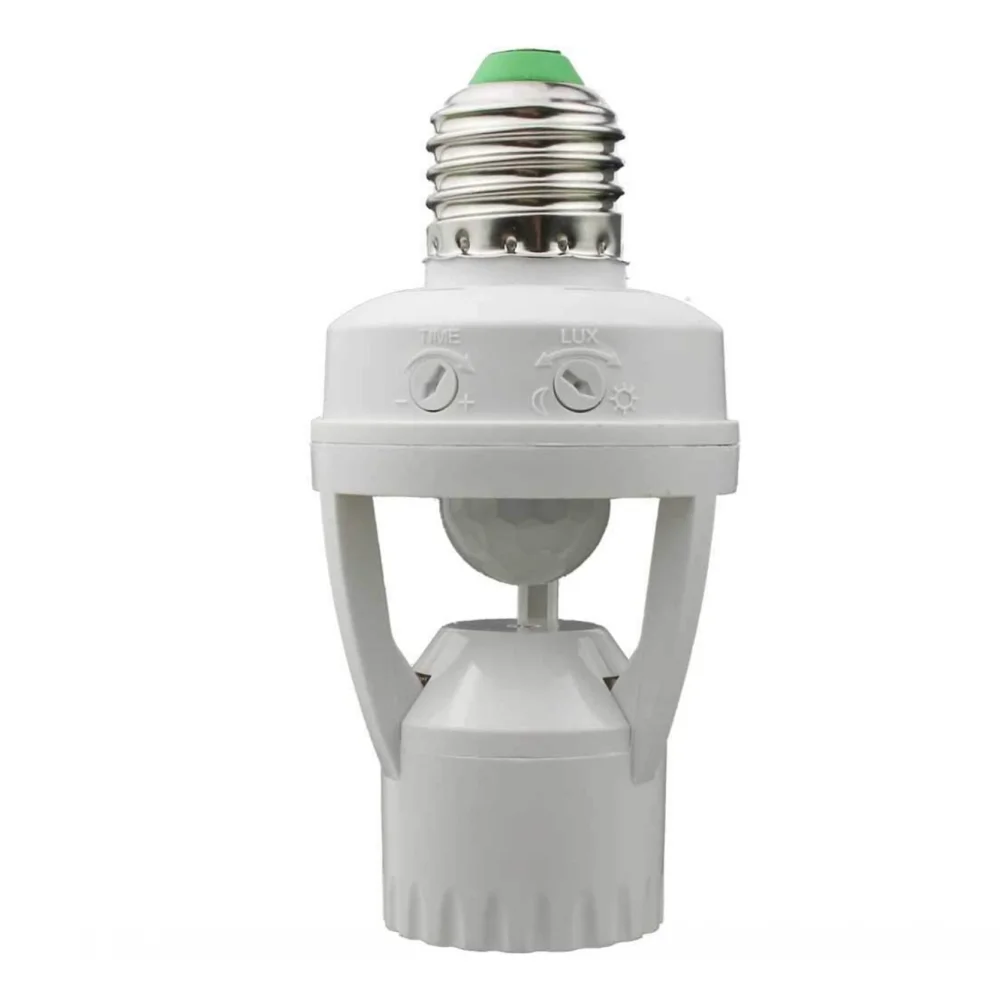 E27 Socket Converter with PIR Motion Sensor Ampoule AC100-240V  LED E27 Lamp Base Intelligent Switch Light Bulb Lamp holder