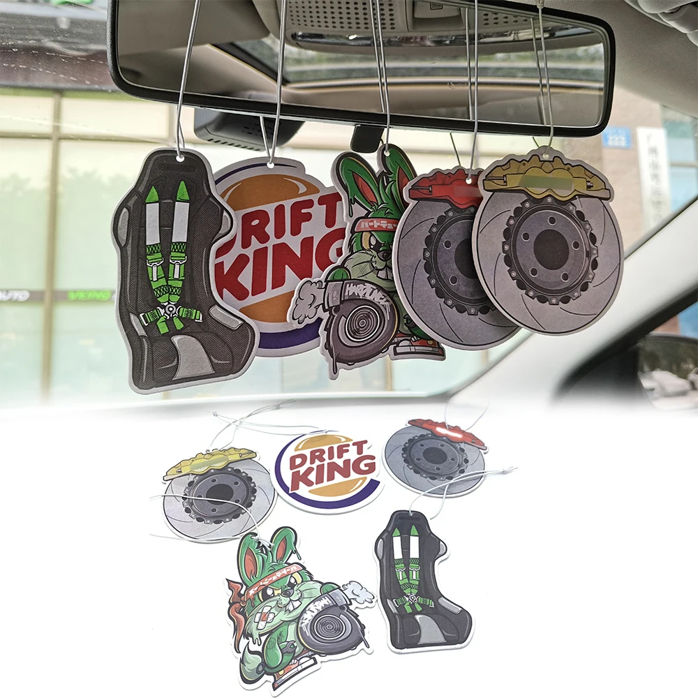 New JDM Culture Series Car Air Freshener Hanging Rear View Solid Paper Japan Robot Diffuser Interior Accessories Pendant