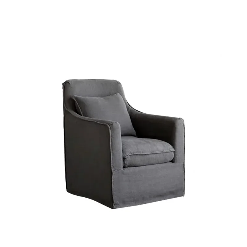 Wabi French Leisure Chair Living Room Small Unit Single Removable Washing Linen Fabric Sofa Nordic Homestay