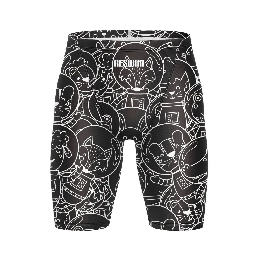 New Summer Swimwear Jammers Men's Swim Shorts Endurance Athletic Training Swimsuit Beach Swimming Trunks Jammer Tight Surf Short
