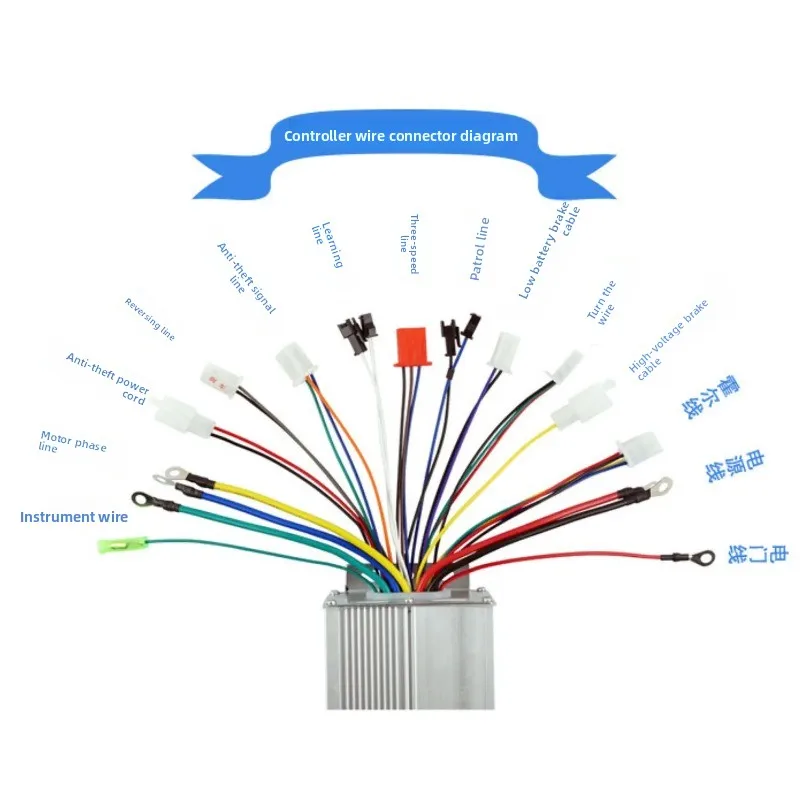 48V 60V 64V 72V 800W 3-Mode Sine Wave Controller Cast Aluminum Housing Low Noise Brushless E-Bike Motor Control Module