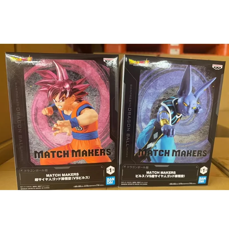 

In Stock BANDAI Original BANPRESTO Dragon Ball MATCH MAKERS Super Saiyan Son Goku Beerus Anime Figure Model Toy Gift Children