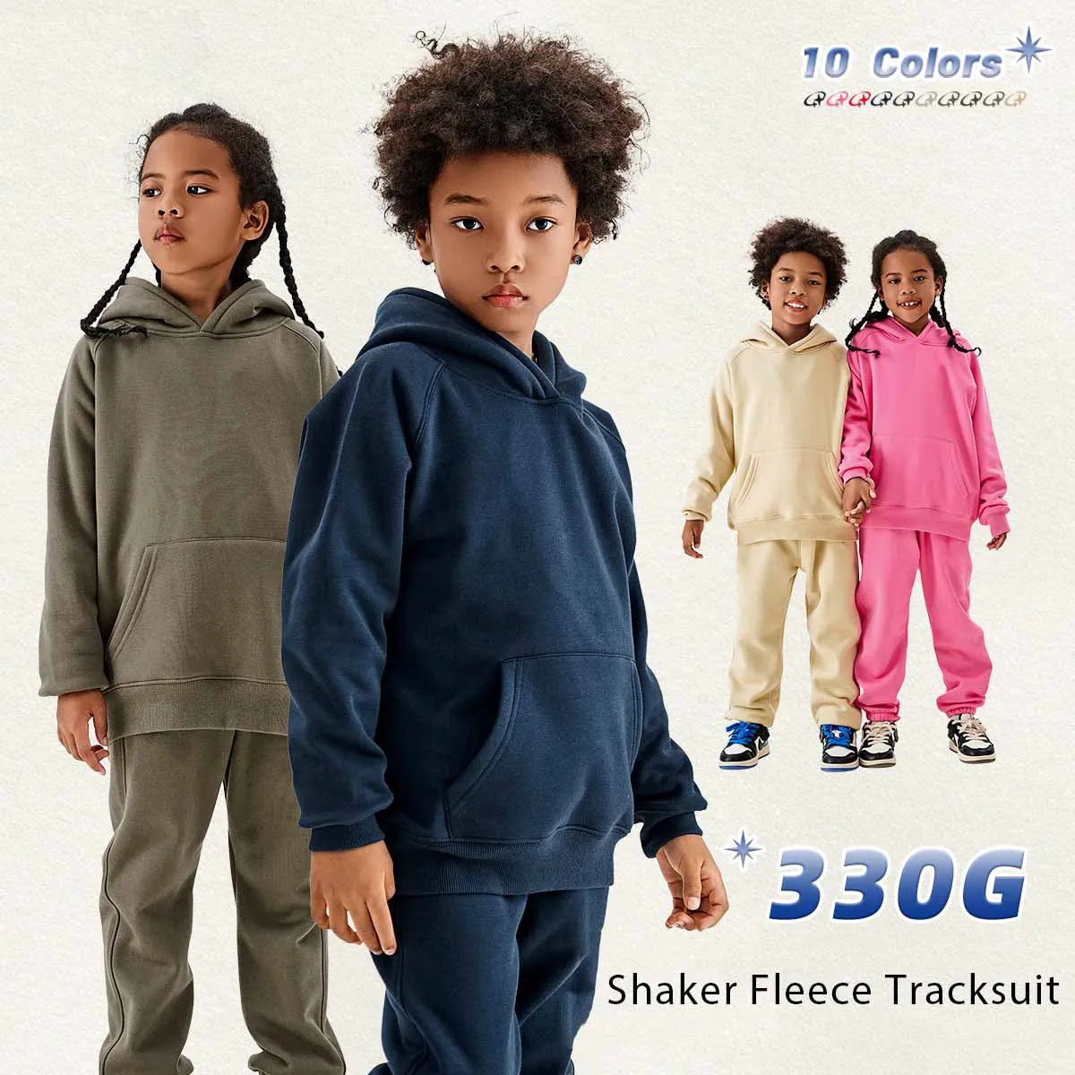 School Teen Sportswear Boys Girls Clothes Set 8 10 Years Fleece Thicken Warm Children Outfits Casual Hooded Tracksuit for Kids