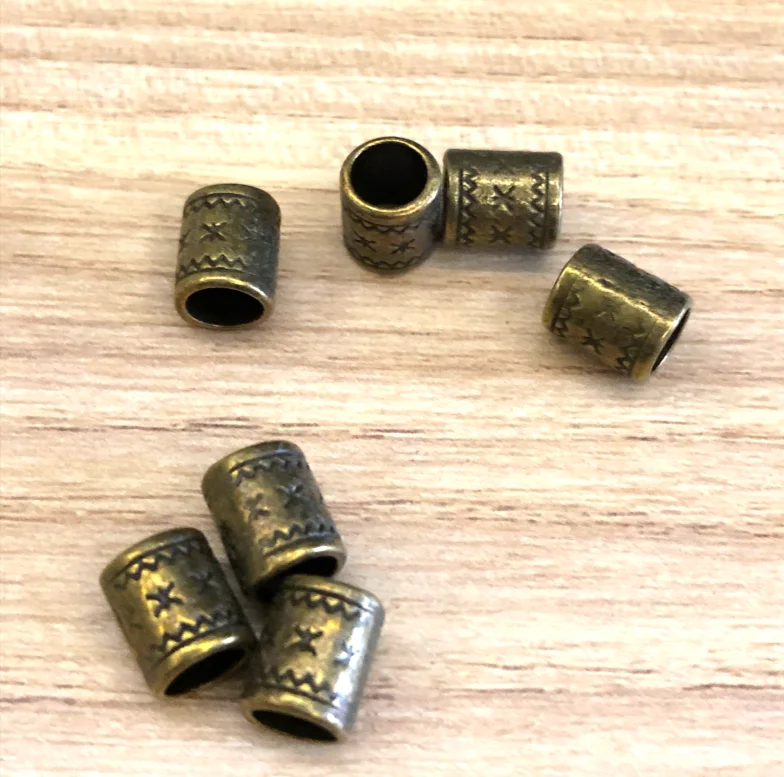 40pcs  6*8mm , hole 5mm  Zinc alloy metal vintage big hole spacer beads for DIY findings  HWL2643