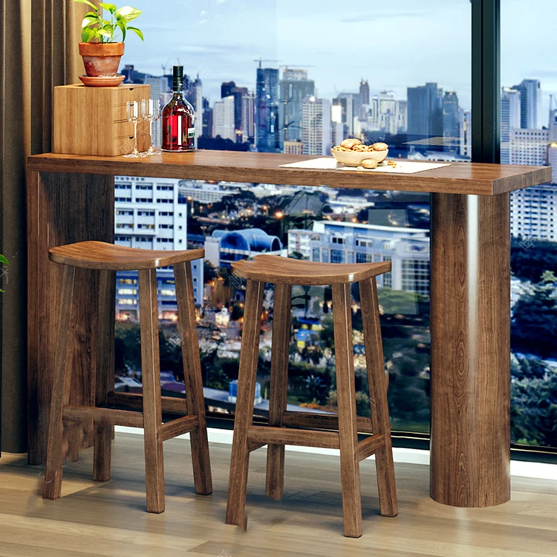 

Cocktail Modern Standing Bar Table Wooden Luxury Midcentury Minimalist Bar Dining Table Kitchen Mesa Pared Living Room Furniture