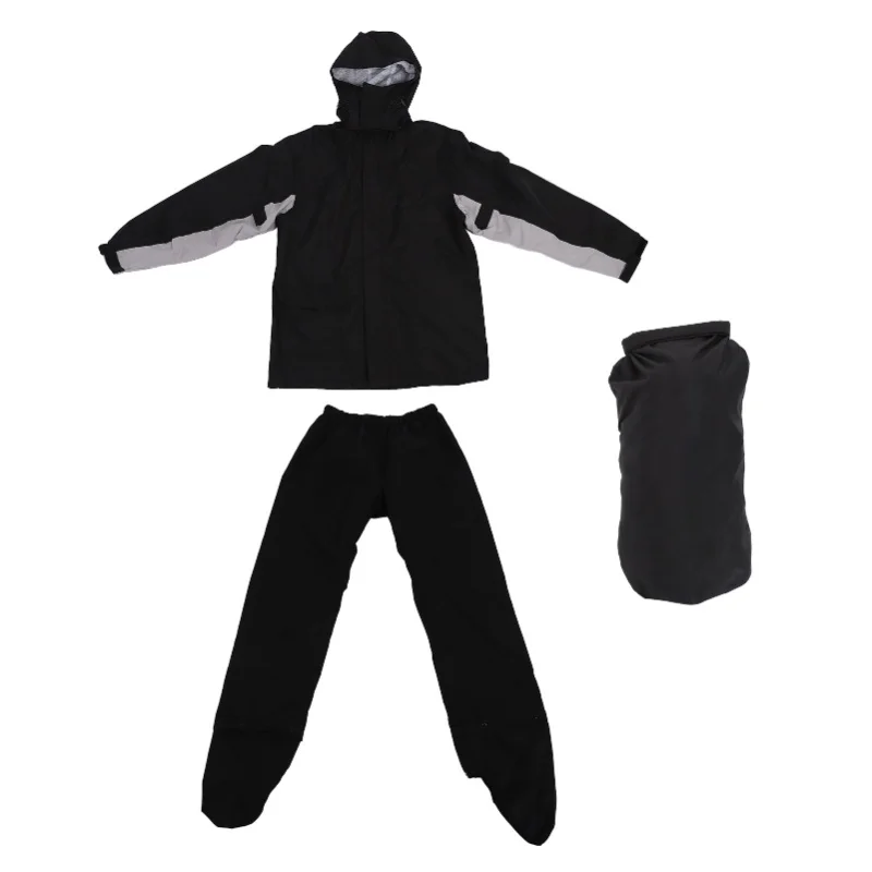 Motorcycle Rain Suit Water Proof Breathable Lightweight Rain Jacket Pants With Hidden Shoe Covers For Outdoor Riding