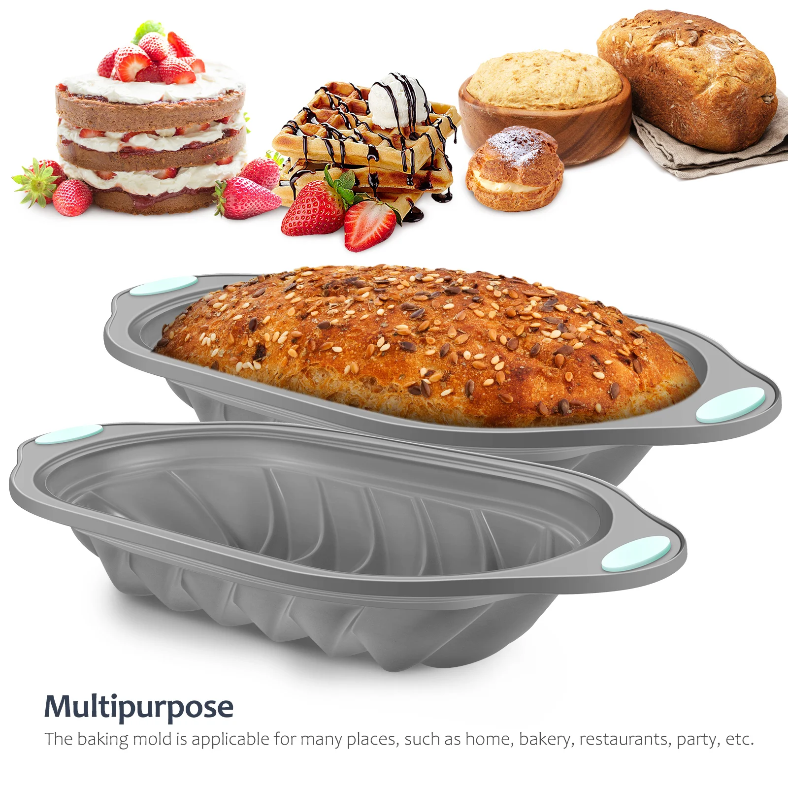 

Practical Silicone Baking Mold Non-Stick Bread Pan Versatile Toast Bake Mold Culinary Baking Essential