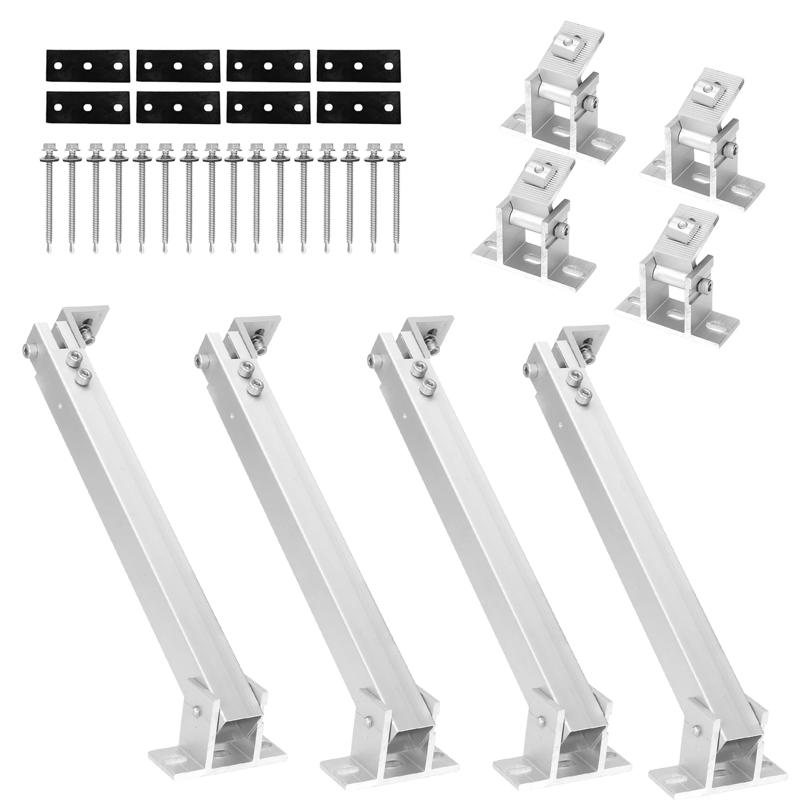 Complete Metal Roof Solar Racking Kit, Smart PV Mount Accessories, All-In-One Solar Energy Hardware Parts for Household Full Set