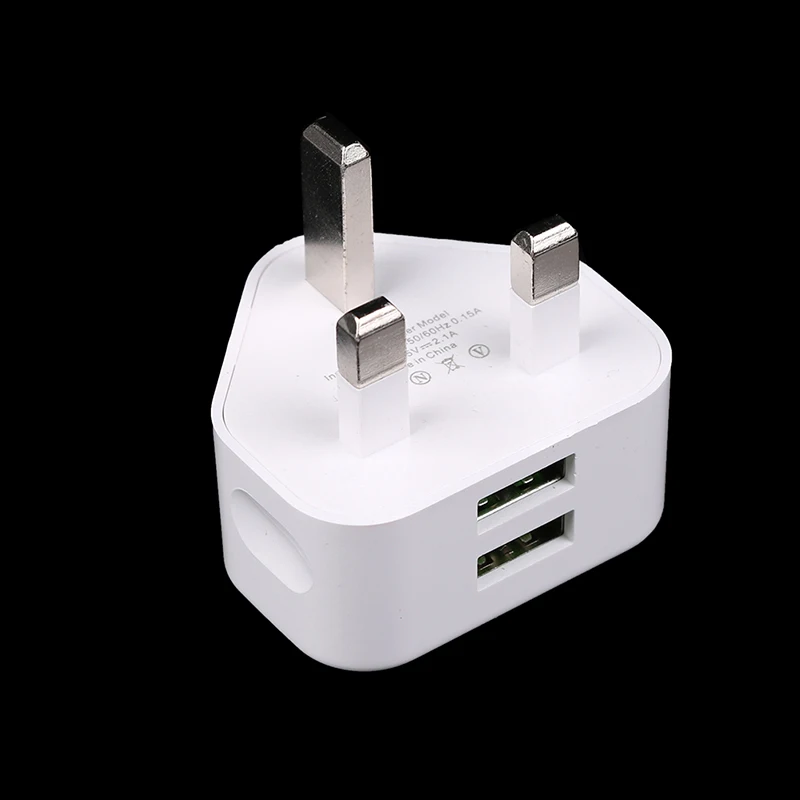 Universal UK 3‑Pin Wall Charger Adapter 1/2 USB Ports Power Charger For Mobile Phone Charging