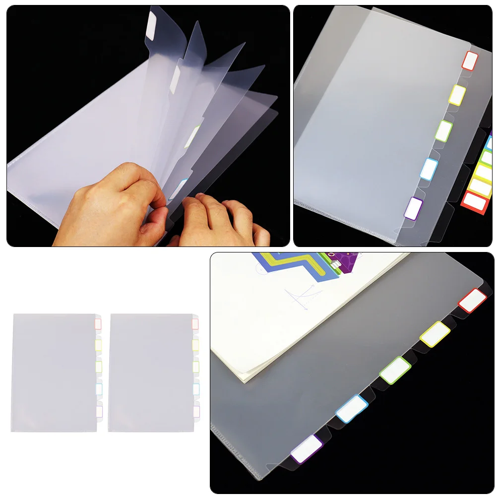 

2pcs Plastic File Folders Thickened Multi-Layer Document Organizers For Office Transparent Contract Holders Portable File