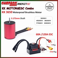 Surpass Hobby KK 3650 Combo Waterproof Brushless Motor 7700/6900/4500/3600/3100KV 3.175mm Shaft 60/120A ESC for 1/10 RC Car Part