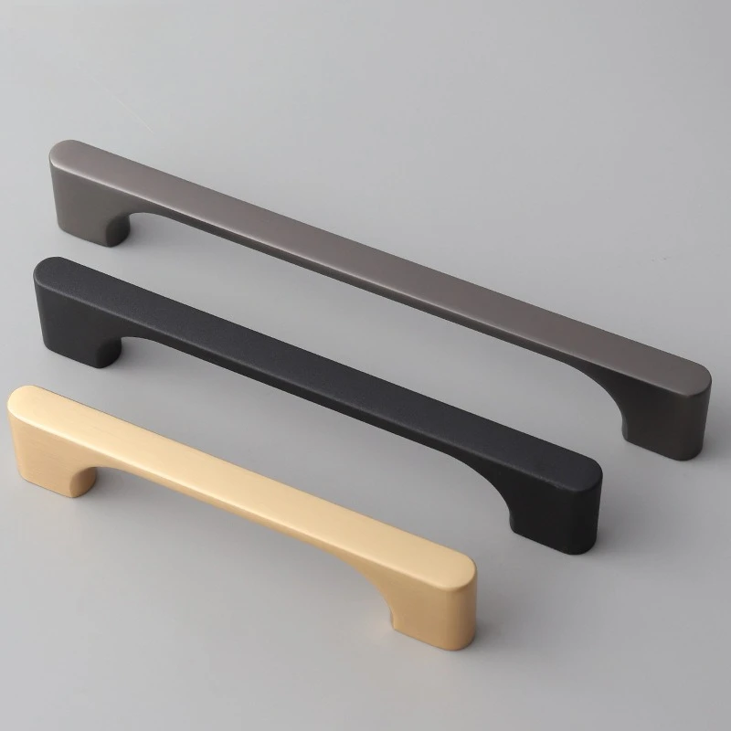 Luxury Simple Zinc Alloy Cabinet Door Handle Cabinet Wardrobe Drawer Black Gray Gold Handle Cabinet Hardware Accessories