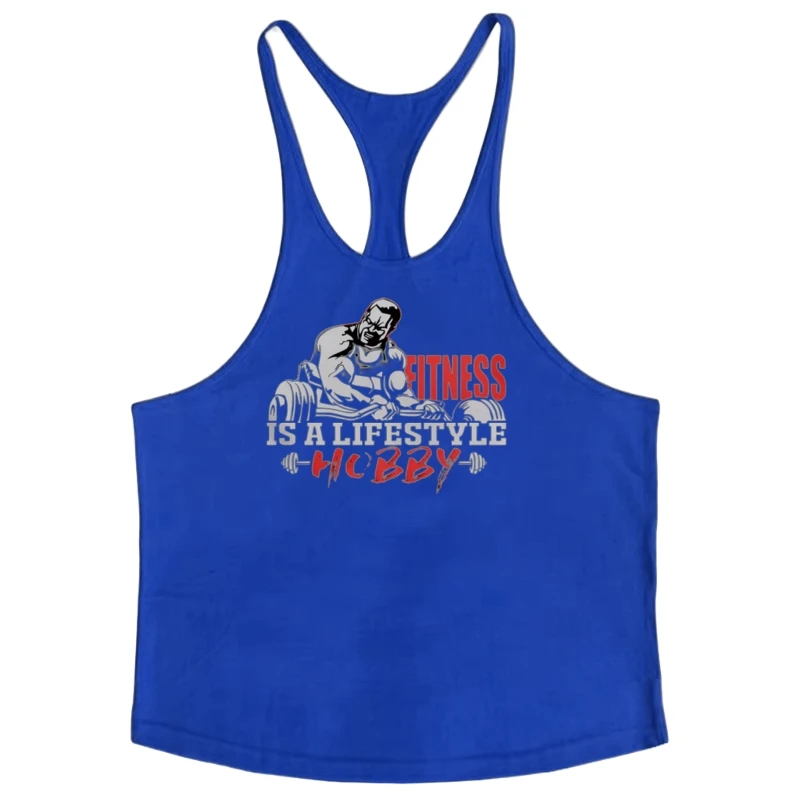 سترة سترينجر قطنية برسومات "اللياقة البدنية Is A Lifestyle" للرجال - قميص بدون أكمام لصالة الألعاب الرياضية وكمال الأجسام والرياضة واللياقة البدنية