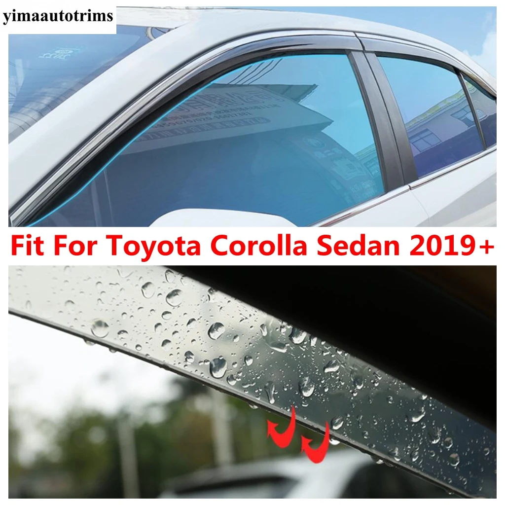 

Car Window Waterproof Sun Rain Smoke Visor Guard Weathershield Protector For Toyota Corolla Sedan 2019-2023 Accessories Exterior