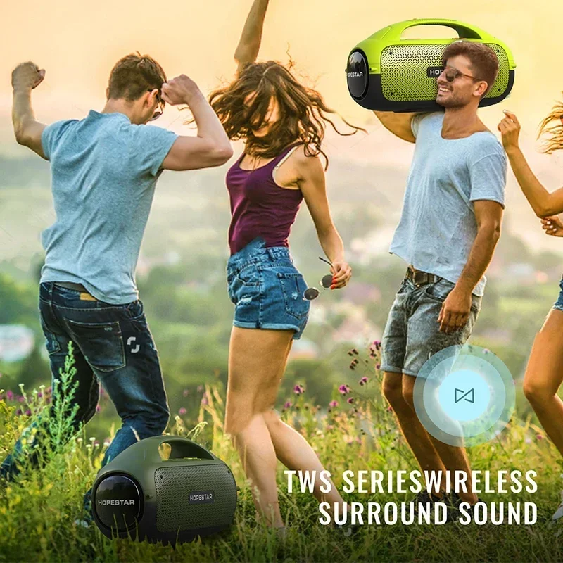 신제품 인기 판매 다기능 80W IPX6 무선 스피커 야외 서브우퍼 방수 파티용 고출력 휴대용 마이크 포함