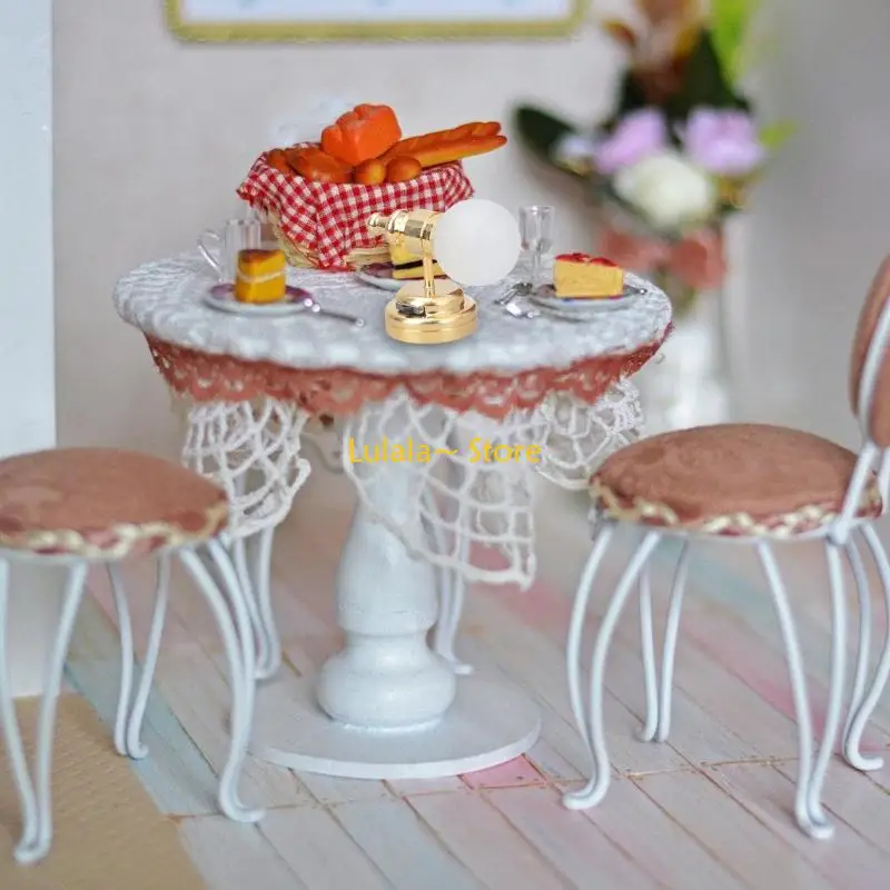 

Y4QA Living Room Wall Lamp Figure Model Realistic Sconce Vintage Life Scene Doll House Pretend Game Furnishings