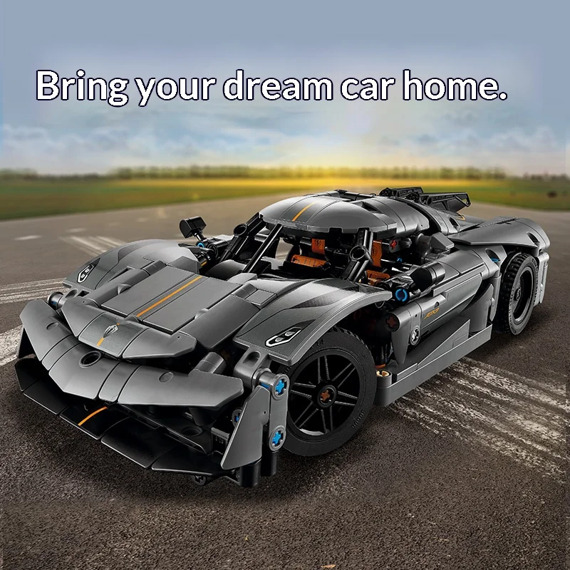 

Конструктор Lego Block Racing Series LG-42173 Koenigsegg Jesko Absolut Grey Supercar, игрушка-головоломка для мальчиков, подарок на день рождения