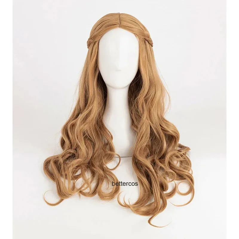 ♥ Nueva Peluca de Cosplay de Cersei Lannister 2025, Larga, Marrón, Resistente al Calor, de Cabello Sintético, con Gorro de Peluca ★ Casa del Oso