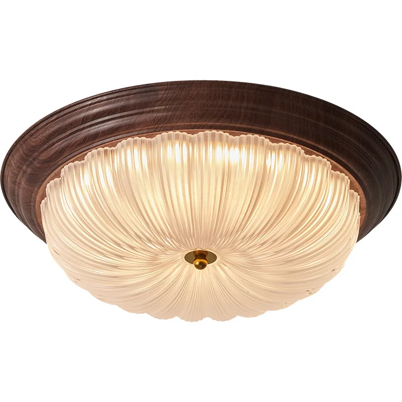 

American retro glass master bedroom LED ceiling light, atmospheric eye protection medium ancient style, room light