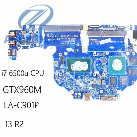 

Laptop Motherboard LA-C901P For Dell For Alienware 13 R2 NHYX3 0NHYX3 CN-0NHYX3 i7-6500U GTX 960M Test Perfect