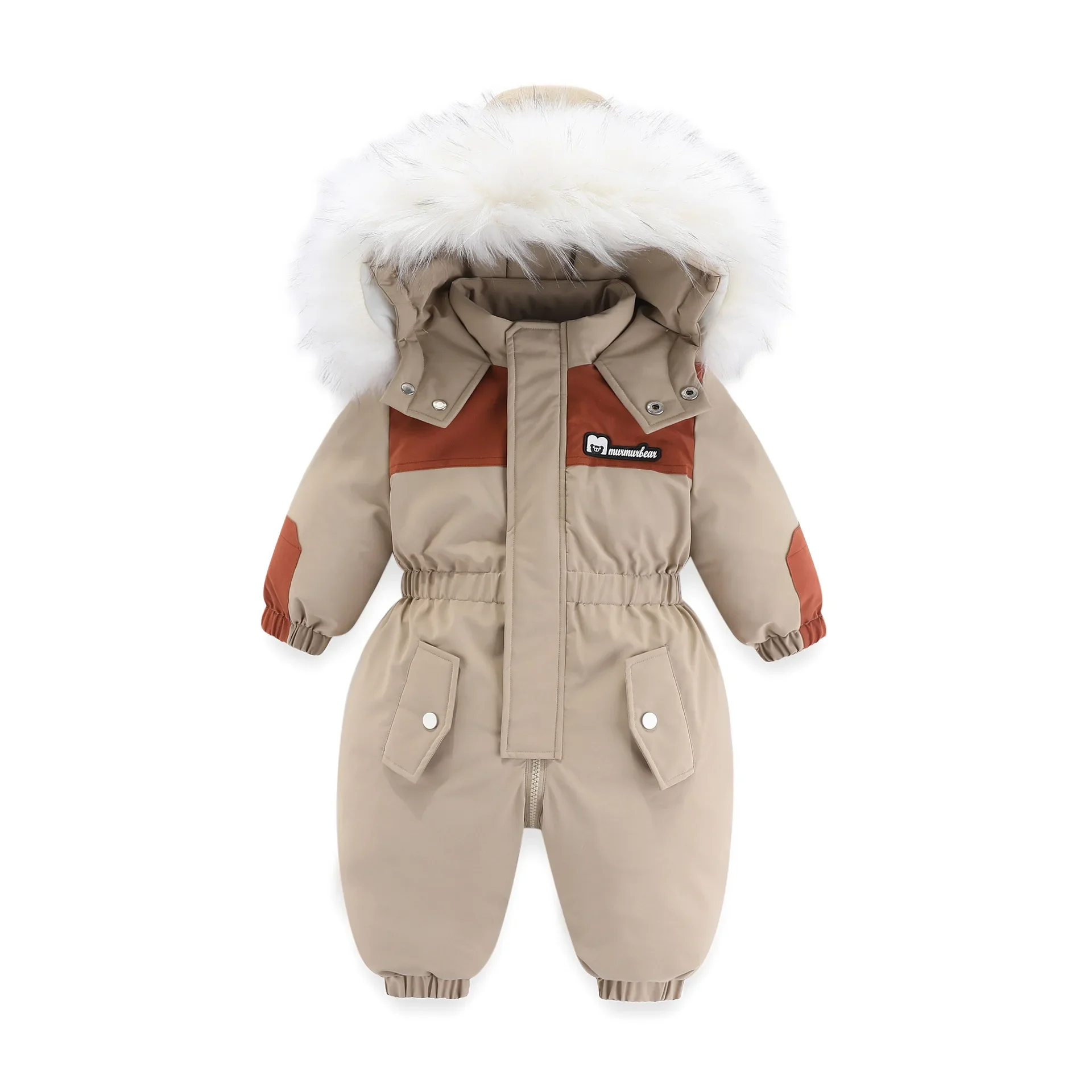 

-30 Degree Winter Baby Jumpsuit Warm Baby Ski Suit Plus Velvet Boys Overalls Baby Girl Clothes Children Waterproof Down Jacket