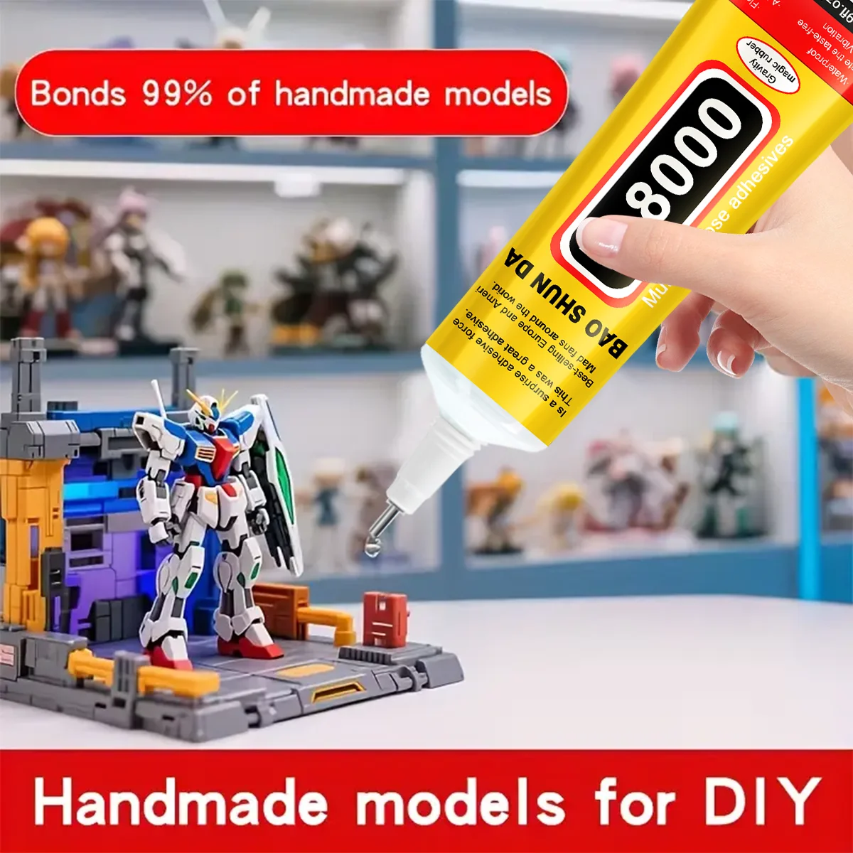 1/3/10Pcs T8000 Glue 110ml Phone Screen Repair Strong Transparent Super Adhesive Glass Jewelry Crafts Model DIY Touch Screen Tools, T-8000 with Precision Applicator