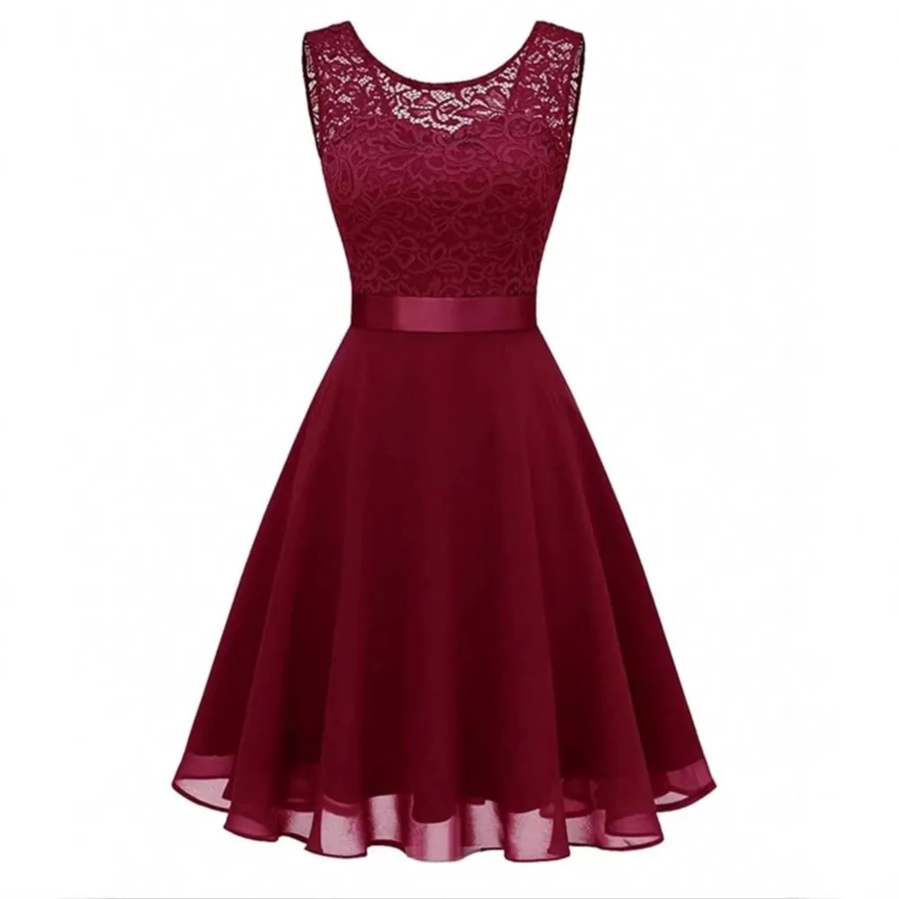 

2026 Temperament A-line Dress Dresses For Woman Party Wedding Vestidos Hepburn Elegant Simple Style Slim Sleeveless Lace Straps