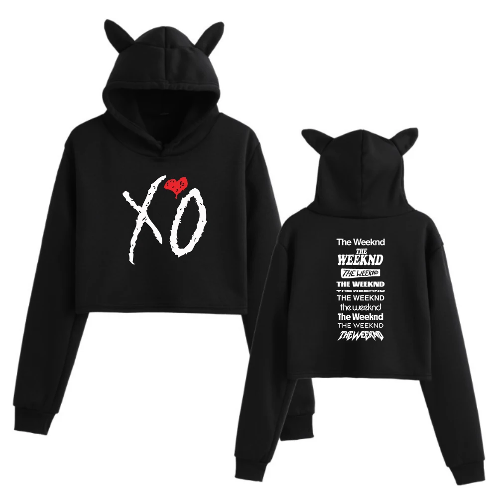 

THE WEEKND After Hours Til Dawn Tour 2026 Cat Ears Sweatshirt Crop Tops Long Sleeve Girls Fashion Hoodie