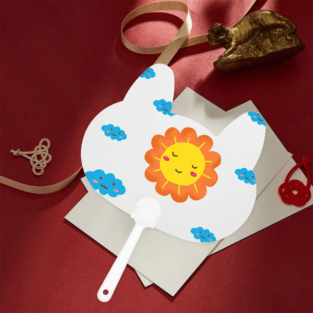 

40 Pcs Round Fan Handle DIY Sticks Circular Plastic Use Chinese Material Parts Craft Bride