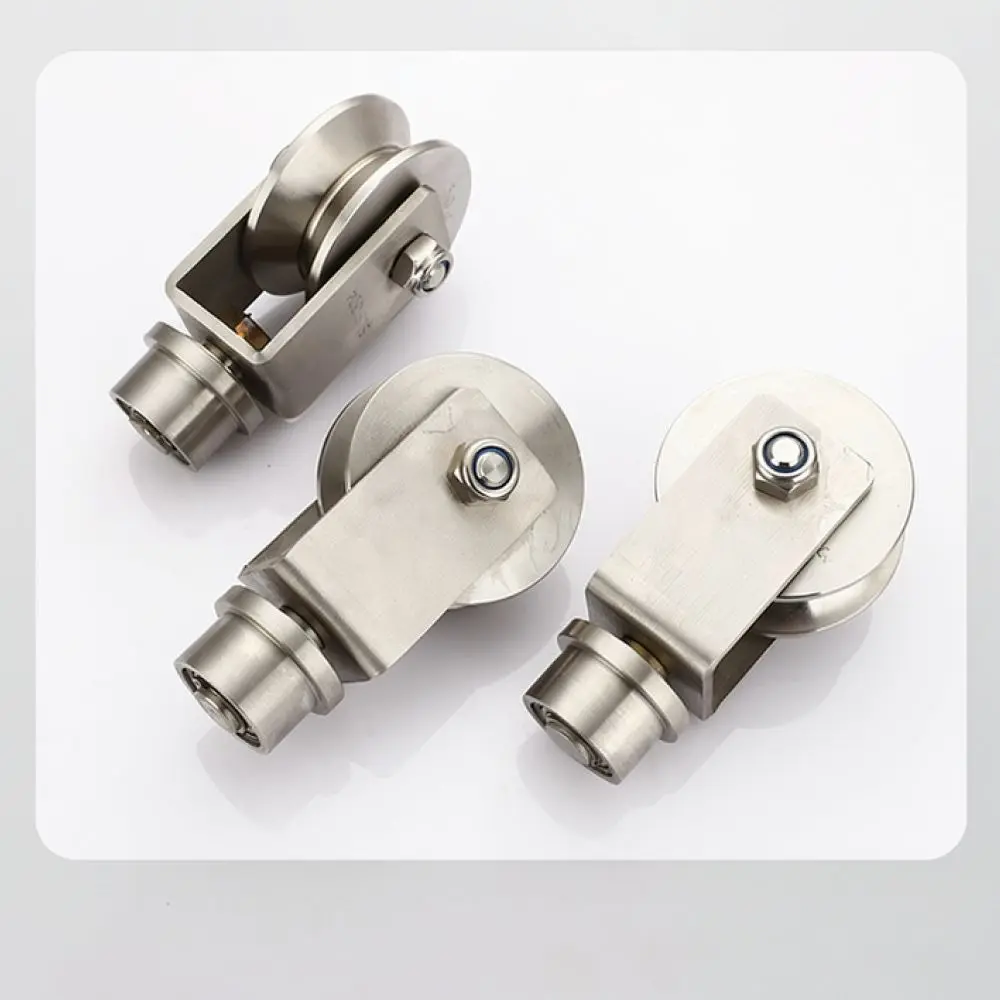 For Meixuanye 304 Stainless Steel Swivel Pulley Wheel Sliding Door Track Roller V U H Groove Bearing Accessory